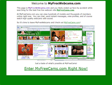 Tablet Screenshot of myfreewebcams.com